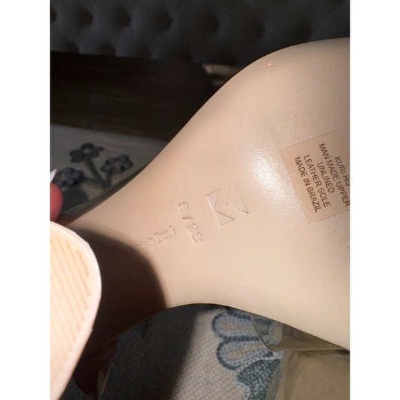 Mercedes Castillo Clear Bone High Heel Sandals Mules Size 8 - Picture 9 of 10